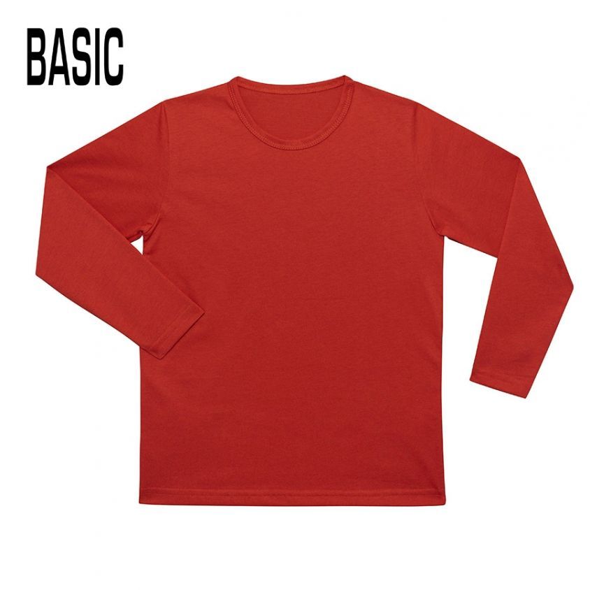 T-shirt a manica lunga economica per bambini Made in Italy BASIC_MO